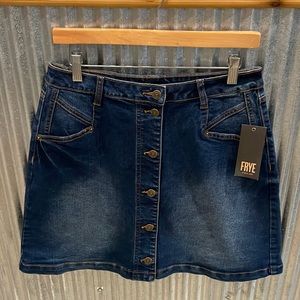 NWT Frye Button Front Jean Skirt. Size 12